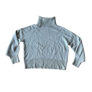 Something Navy Medium Mint Green Turtleneck Sweater Pullover Wool Cashmere